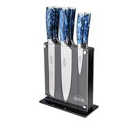 Rockingham Forge Sunrise Collection 7-Piece Kitchen Knife Set, Premium Stainless Steel with Resin Handles - Chef’s, Carving, Bread, Boning, Utility & Paring Knives