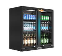 Rockit Back Bar Fridge with 2 Glass Door, 220L Commercial Under Counter Beverage Refrigerator, Commercial Back Bar Cooler Beer Wine Drink Cooler for Bar, Home, Shop