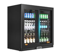 Rockit Back Bar Fridge with 2 Glass Sliding Door, 220L Commercial Under Counter Beverage Refrigerator, Commercial Back Bar Cooler Beer Wine Drink Cooler for Bar, Home, Shop