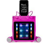 RockJam 10-Watt Rechargeable Bluetooth Karaoke Machine with Two Mics, Lightshow