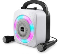 RockJam 10-Watt Rechargeable Bluetooth Karaoke Machine with Two Mics, Lightshow