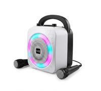 RockJam 10-Watt Rechargeable Bluetooth Karaoke Machine with Two Mics, Lightshow & Voice Effects