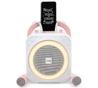 RockJam 10-Watt Rechargeable Bluetooth Karaoke Machine with Two Mics, Ring Light & Voice Effects