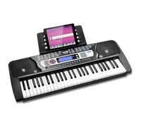 RockJam 54 Key Keyboard Piano with Power Supply, Sheet Music Stand, Piano Note Stickers & Simply Piano Lessons, Black