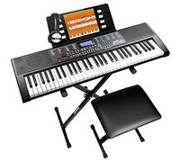 RockJam 61 Key Keyboard Piano Kit with Stand, Bench, Headphones & Lessons