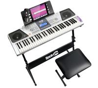 RockJam 61 Key Keyboard Piano Kit with Stand, Bench, Headphones RJ661-SK -N