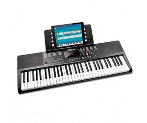 RockJam 61 Key Keyboard Piano with Stand, Power Supply & Simply Piano App - Portable Electric Keyboard for Beginners, Digital Music Keyboard with 200 Sounds, Rhythms, Recording & Piano Note Stickers