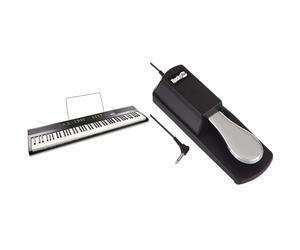 RockJam 88 Key Digital Piano with Full Size Semi-Weighted Keys, Power Supply, Sheet Music Stand & RJSP01 Professional Sustain Pedal for Digital Pianos and Electronic Keyboards
