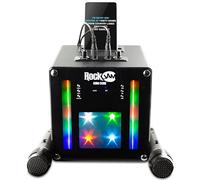 RockJam Singcube 5 Watt Bluetooth Karaoke Machine with Dual Microphones, Voice Change Effects and LED Lights, Black