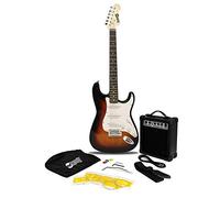 RockJam Full Size Electric Guitar Kit with 10-Watt Guitar Amp, Lessons, Strap, Gig Bag, Picks, Whammy, Lead and Spare Strings - SunBurst