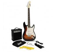 RockJam Full Size Electric Guitar Kit with 10-Watt Guitar Amp, Lessons, Strap, Gig Bag, Picks, Whammy, Lead and Spare Strings - SunBurst