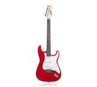 RockJam Full Size Electric Guitar Kit with 10-Watt Guitar Amp, Lessons, Strap, Gig Bag, Picks, Whammy, Lead and Spare Strings - Red