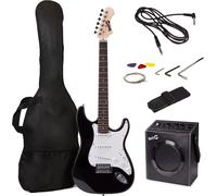 Rockjam Full-size Electric Guitar Kit With 10-watt Guitar Amp, Gig Bag, Picks, Whammy, Lead, Spare Strings & Lessons, Black