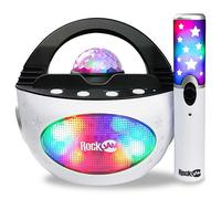 RockJam K-Pop Rechargeable Bluetooth Karaoke Machine with Wireless Microphone - Black Black
