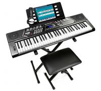 Rockjam RJ5061 RockJam 61 Key Keyboard Piano With Pitch Bend Kit, Keyboard Stand, Piano Bench, Headphones, Simply Piano App & Keynote Stickers, Black