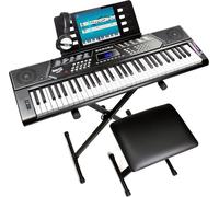 Rockjam RJ5061 RockJam 61 Key Keyboard Piano With Pitch Bend Kit, Keyboard Stand, Piano Bench, Headphones, Simply Piano App & Keynote Stickers, Black