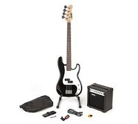 RockJam RJBG01-SK-BK Full Size Bass Guitar Kit with Amplifier, Tuner, Stand, Bag and Accessories - Black