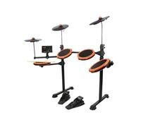 Rockjam Electronic Drum Kit, Digital Drum Set With Mesh Pads, Cymbals, Pedals, 12 Drum Voices, 20 Songs, Usb/Midi, Headphone & Aux Outputs With Sticks, Black