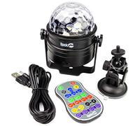 RockJam RJDL100 Wireless Rechargeable 6Watt LED Disco Lights with Remote Control, Black