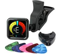 RockJam RJWETUNE Wetune Clipon Tuner for all Instruments with Guitar Bass Violin Ukulele and chromatic Tuning modes,Black