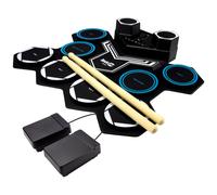 RockJam Roll Up Bluetooth Drum Kit with Built-in Battery & Drumsticks