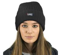 RockJock Ladies Womens Warm Winter Lined Beanie Hat with R40 Thermal Insulation-Black