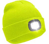 RockJock LED Light Up Mens Adults Hi-Visibility HI VIZ NEON Thermal Beanie Hat