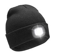 RockJock Mens Ladies Kids Long Lasting Warm LED Light Rechargeable USB Beanie hat 3 Brightness Options for Camping, Walking, Running, Cycling
