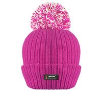 RockJock R40 Ladies Womens Winter POM POM Ribbed Beanie HAT with Advanced Thermal Insulation Cerise