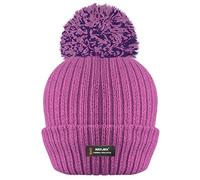 RockJock R40 Ladies Womens Winter POM POM Ribbed Beanie HAT with Advanced Thermal Insulation Dusky Pink