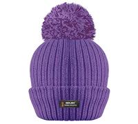 RockJock R40 Ladies Womens Winter POM POM Ribbed Beanie HAT with Advanced Thermal Insulation Violet