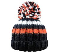 RockJock R80 Boys Ribbed Striped Thermal Insulating Bobble Hat -BLK/Orange