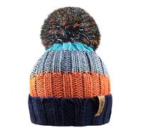RockJock R80 Kids Girls Boys Ribbed Striped Thermal Insulating Bobble Hat with Cosy Fleece Lining