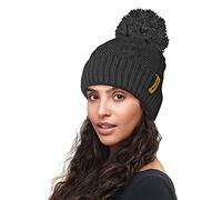 RockJock R80 Warm Chunky Cable Knit Pom Pom Hat with Thermal Insulating Teddy Fleece Liner