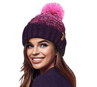 RockJock STORMACTIVE 100% Waterproof Ladies Unisex Chunky Ombre Warm Winter Teddy Fleece Lined Knitted Pompom Beanie Hat