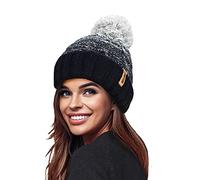 RockJock STORMACTIVE 100% Waterproof Ladies Unisex Chunky Ombre Warm Winter Teddy Fleece Lined Knitted Pompom Beanie Hat