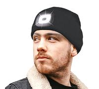 RockJock STORMACTIVE 100% Waterproof LED Light Rechargeable USB Long Lasting Warm Beanie Hat Mens, Ladies, Kids for Camping, Walking, Running, Cycling Black
