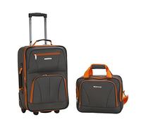 Rockland 2 Piece Luggage Set Expandable Softcase Carry On and Travel Tote Bag (Charcoal)
