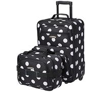 Rockland Fashion Softside Luggage Set, Mulpinkdot, 48 in, Suitcase set