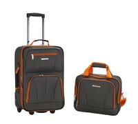 Rockland Fashion Softside Upright Luggage Set, Charcoal,One Size