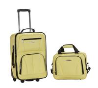 Rockland Fashion Softside Upright Luggage Set, Lime, 2-Piece Set (14/19), Fashion Softside Upright Luggage Set