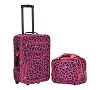 Rockland Fashion Softside Upright Luggage Set, Magenta Leopard,2-Piece Set (14/19)