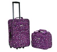 Rockland Fashion Softside Upright Luggage Set, Purple Leopard, 2-Piece Set (14/19)