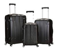 Rockland London Hardside Spinner Wheel Luggage, Black, 3-Piece Set (20/24/28), London Hardside Spinner Wheel Luggage