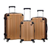 Rockland London Hardside Spinner Wheel Luggage, Gold, 3-Piece Set (20/24/28), London Hard Case with Swivel Wheel