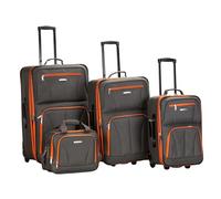 Rockland Luggage 4 Piece Set, Charcoal, One Size