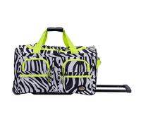 Rockland Luggage Rolling 22 Inch Duffle Bag, Lime Zebra, One Size