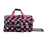 Rockland Luggage Rolling 22 Inch Duffle Bag, Multiple Pink Dot, One Size