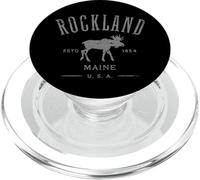 Rockland Maine USA with Moose Distressed Design Souvenir PopSockets PopGrip for MagSafe