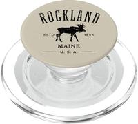 Rockland Maine USA with Moose Distressed Design Souvenir PopSockets PopGrip for MagSafe